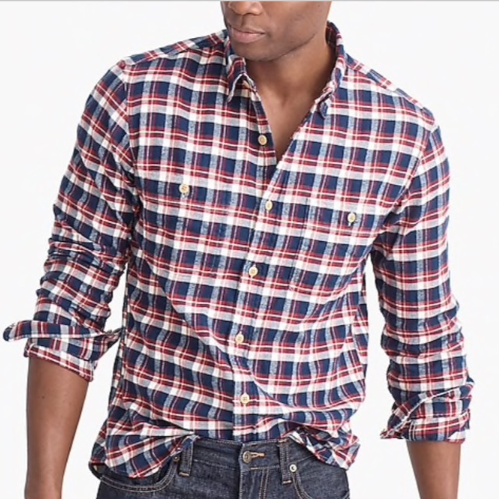 2/$30 J Crew Factory Flannel Slim Fit button down